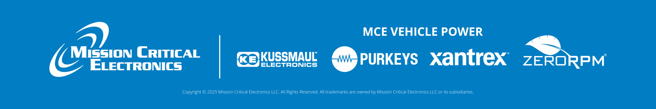Footer image with Kussmaul Electronic's logo displayed in the center against their company blue colour.